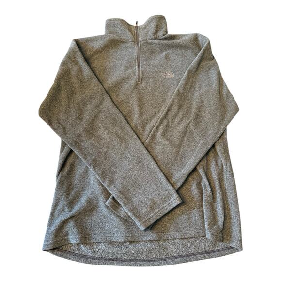 The North Face Men's Medium Sweatshirt Fleece Gray High Neck 1/4 Zip Pullover - Picture 1 of 4